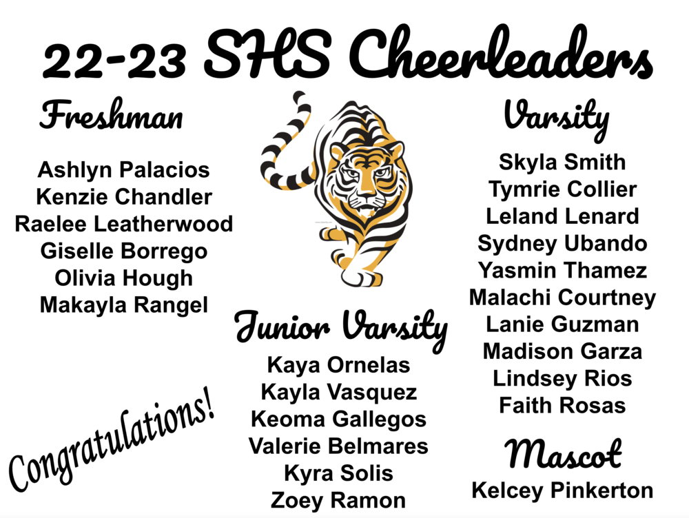 Congratulations to the SHS Cheerleaders