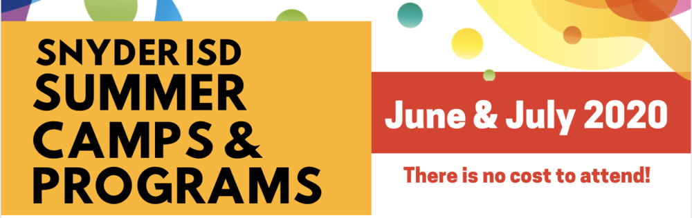 Snyder ISD Summer Camps & Programs 