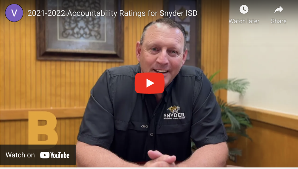 TEA Accountability Ratings Update from the Superintendent Snyder