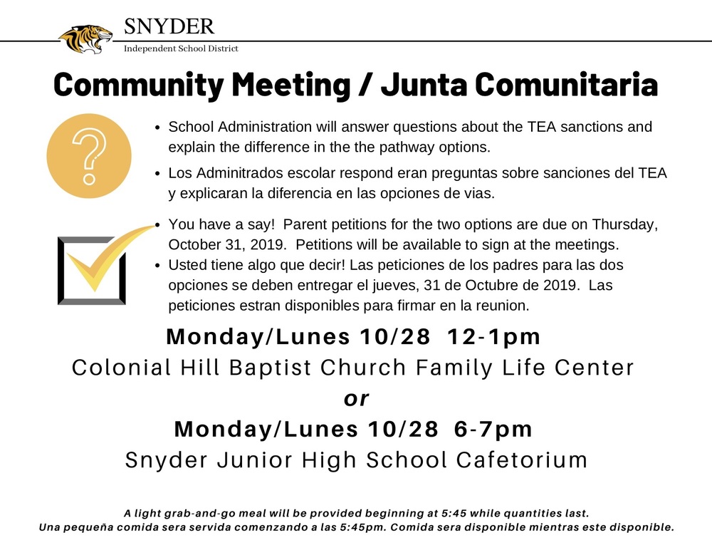 Community Meeting / Junta Comunitaria