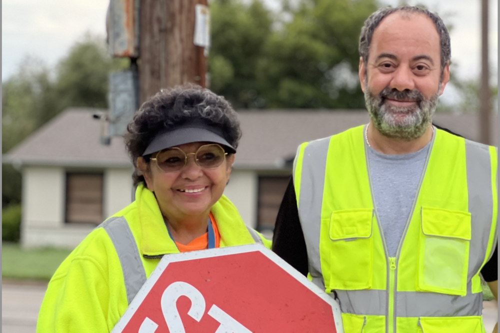 photo of smiling crossing guards