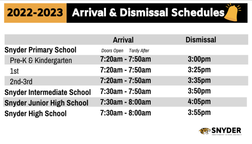 Arrival and Dismissal Schedules