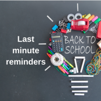 Welcome back, students! Here are a few last-minute reminders: Be sure to allow for extra time and patience tomorrow morning.