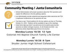 Community Meeting / Junta Comunitaria