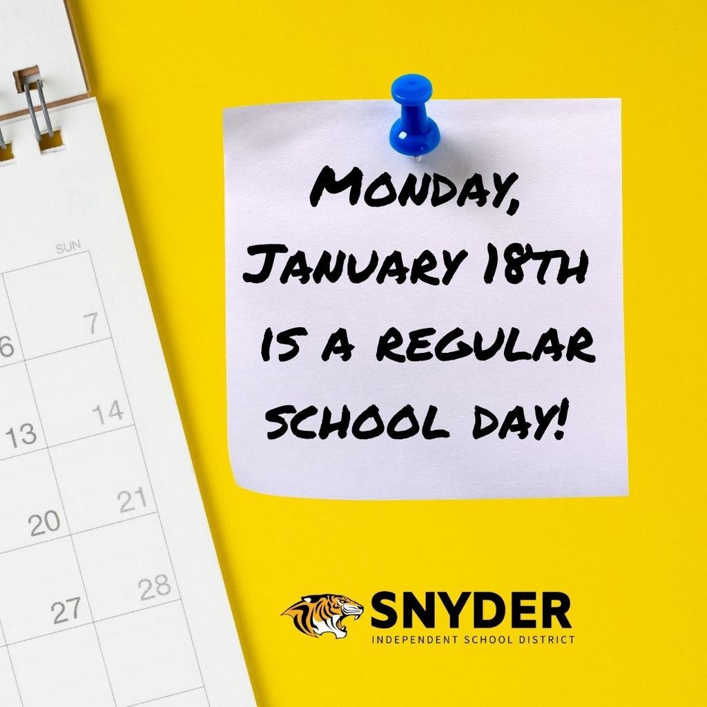 1/18 is a regular school day