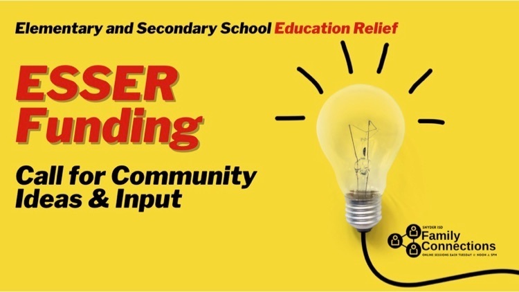 ESSER funding cal for community ideas and input