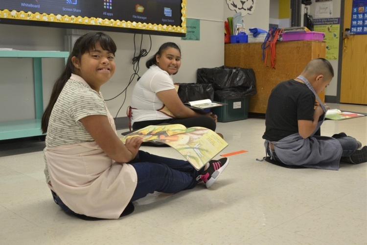 Picture of students using flexible seating