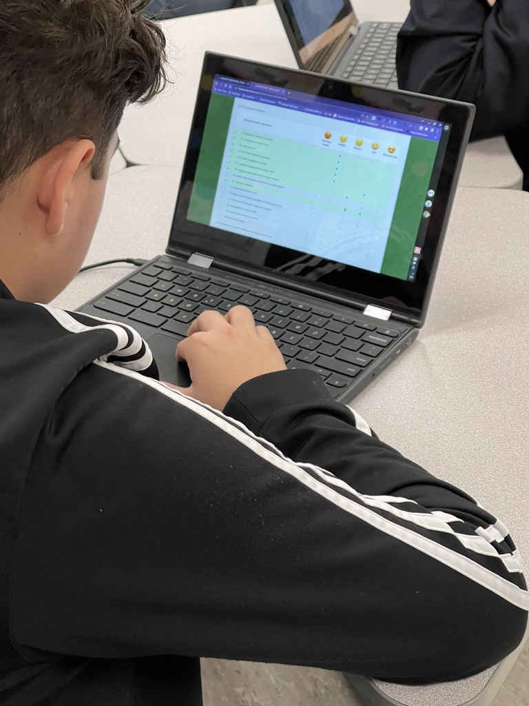 student working on computer