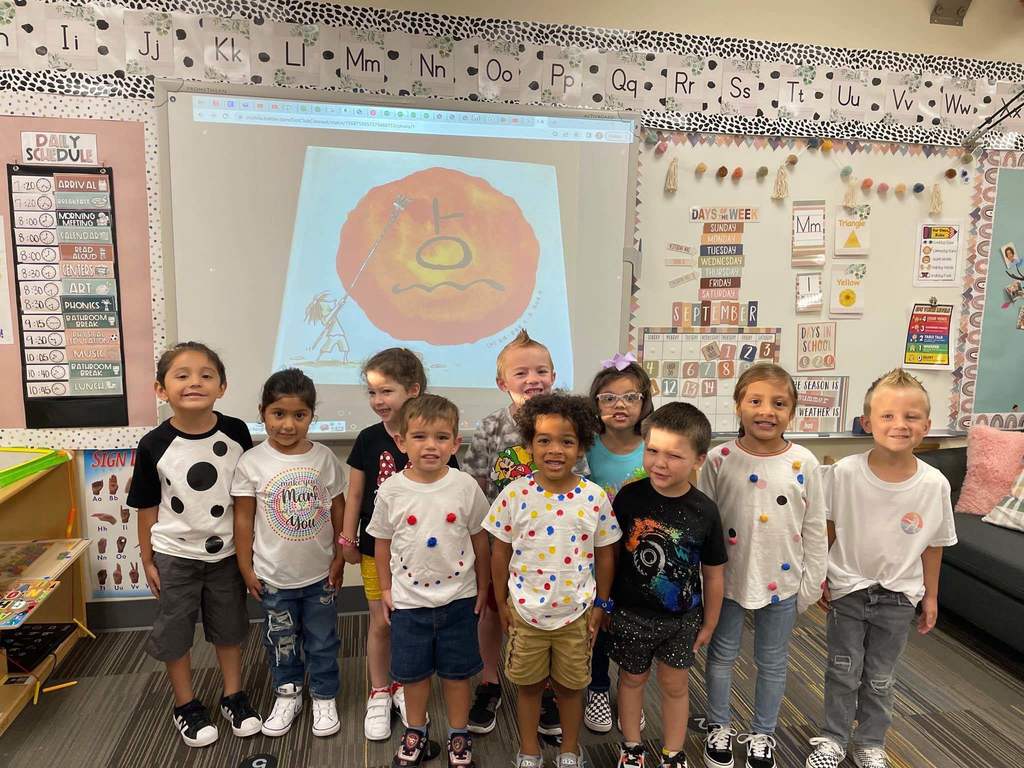 students dressed up for dot day!