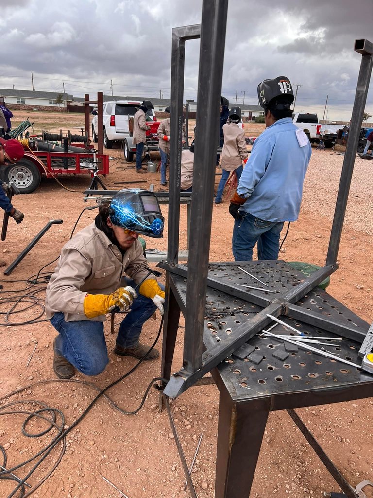students at welding competition