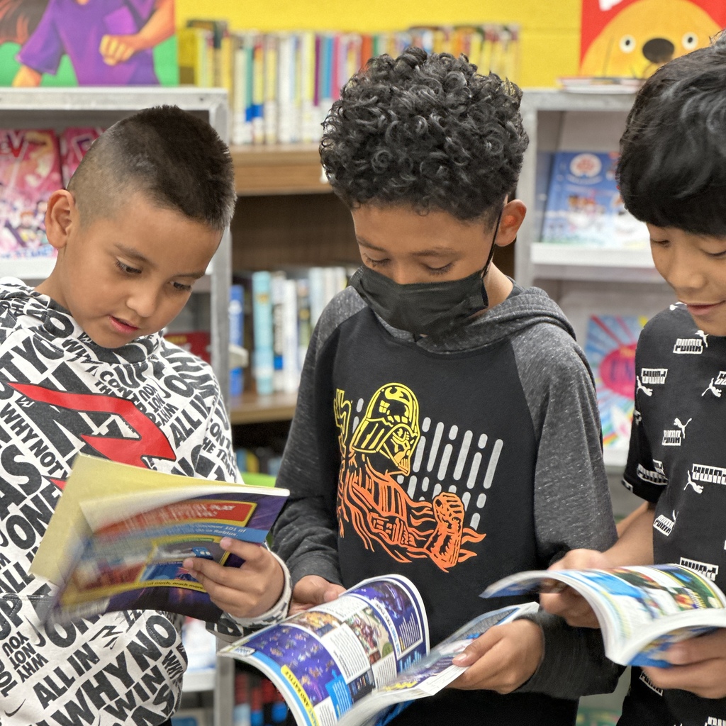 students at book fair