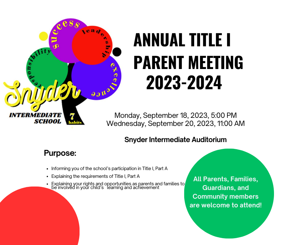 annual title 1 parent meeting